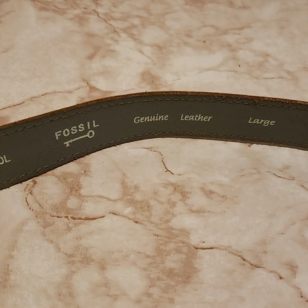 Fossil Elegant Gray Belt with Silver Accents Stretch Size L